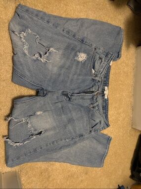 Almost Famous Light Blue Distressed Flare Jeans